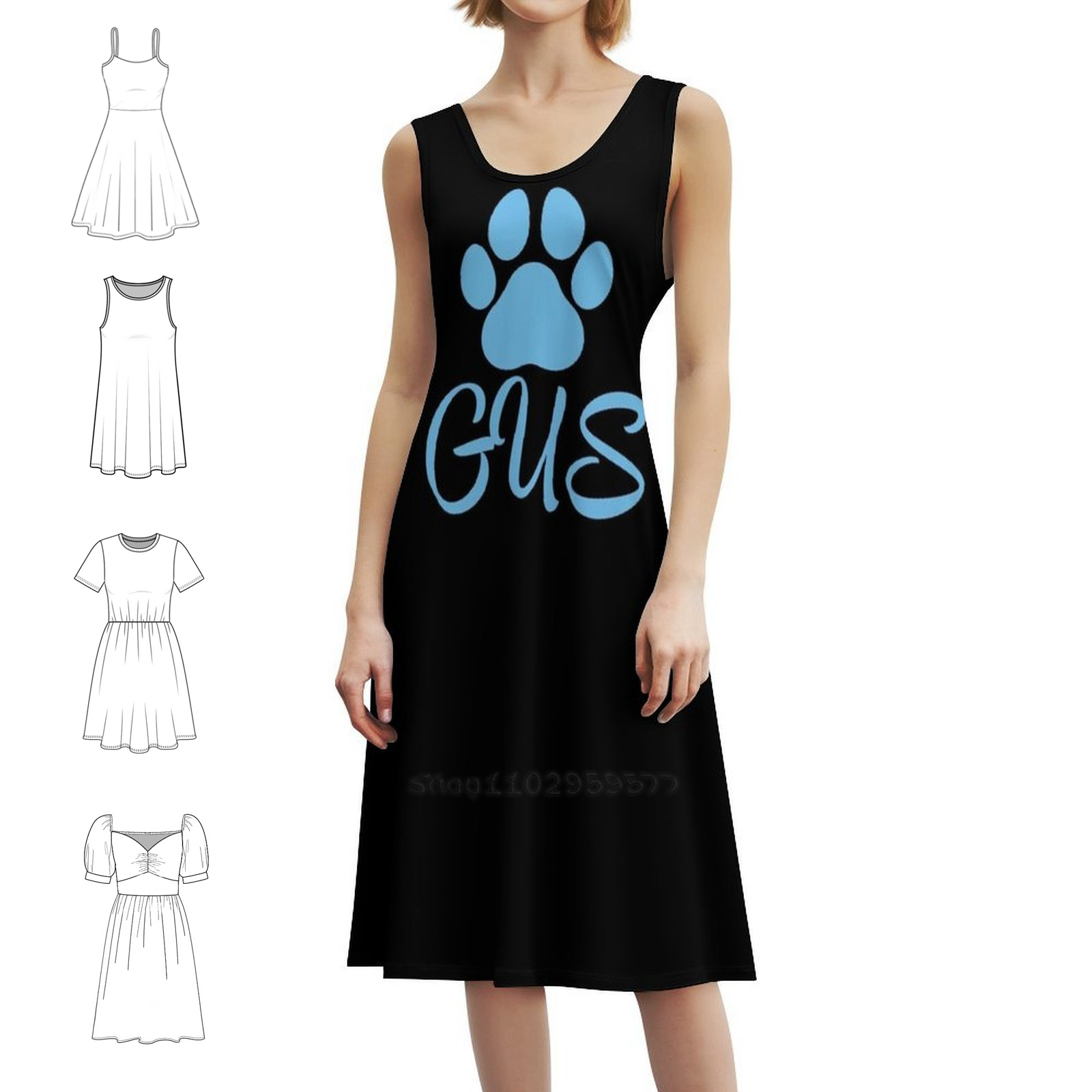 Women Fashion Dress Names - Nome del cane blu Gus Boho